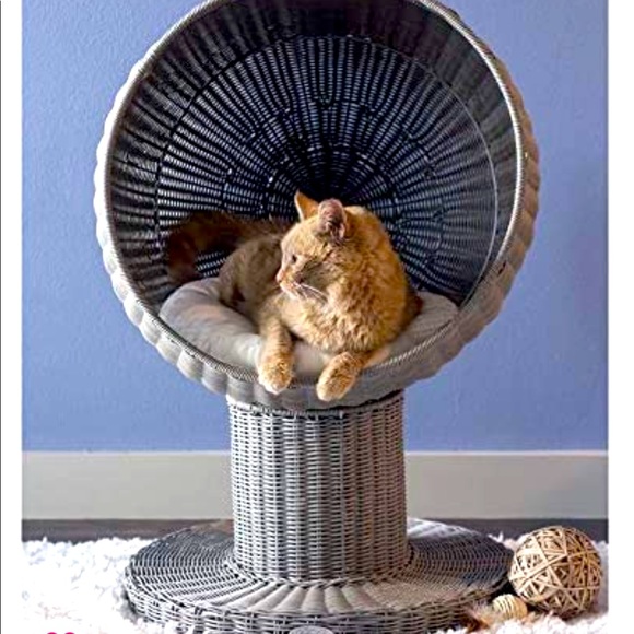 Globe Rattan Wicker Cat Tower - Picture 2 of 13